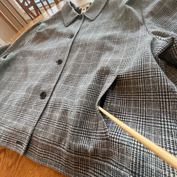 Pendleton Vintage Classic Black White Jacket Size 22W *READ* Pleated Shoulders - Picture 3 of 12